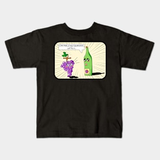 SQUEEZED - Wine Lovers Funny Cartoon Kids T-Shirt